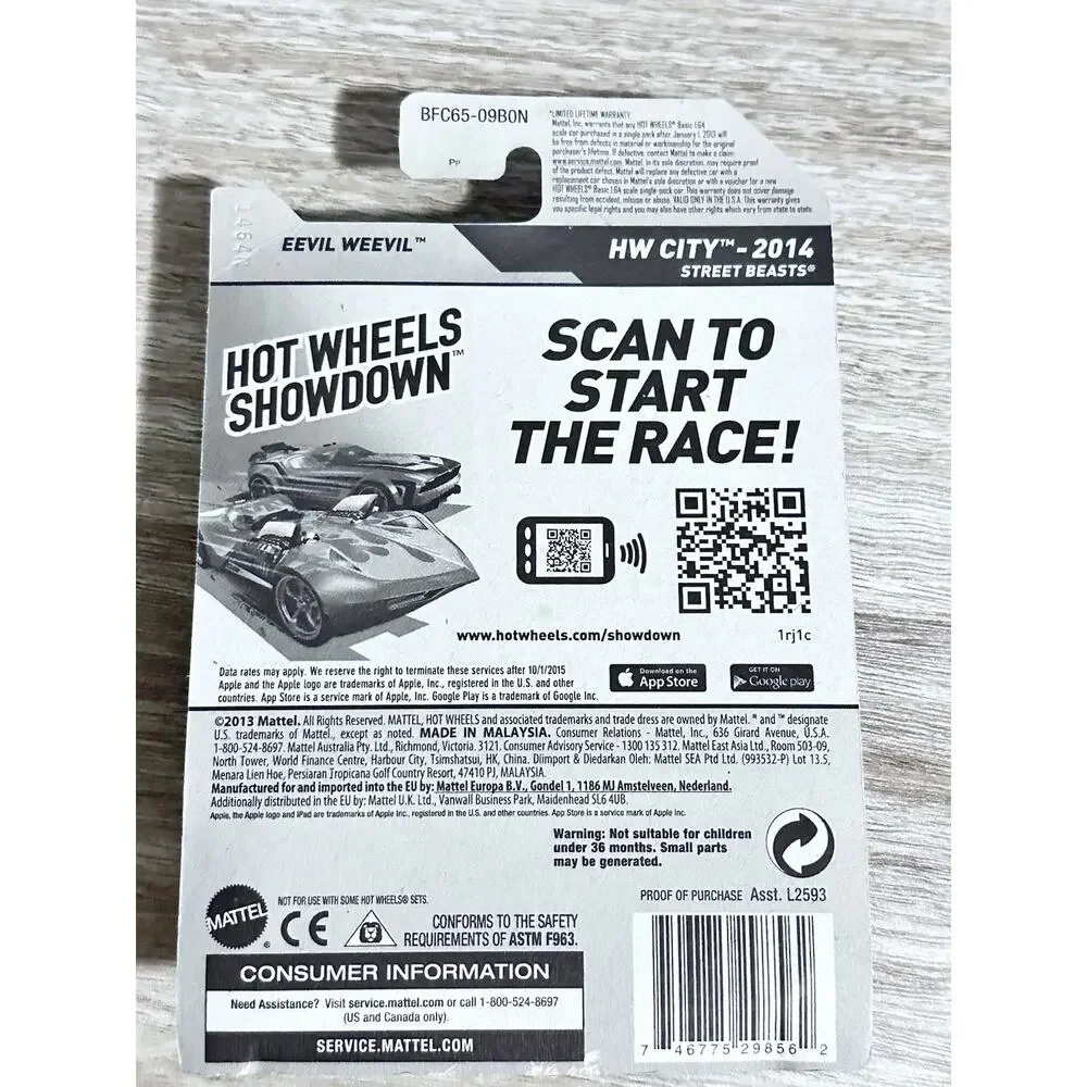 Hot Wheels Eevil Weevil HW City 2014 Street Beasts 51/250 Hotwheels H77